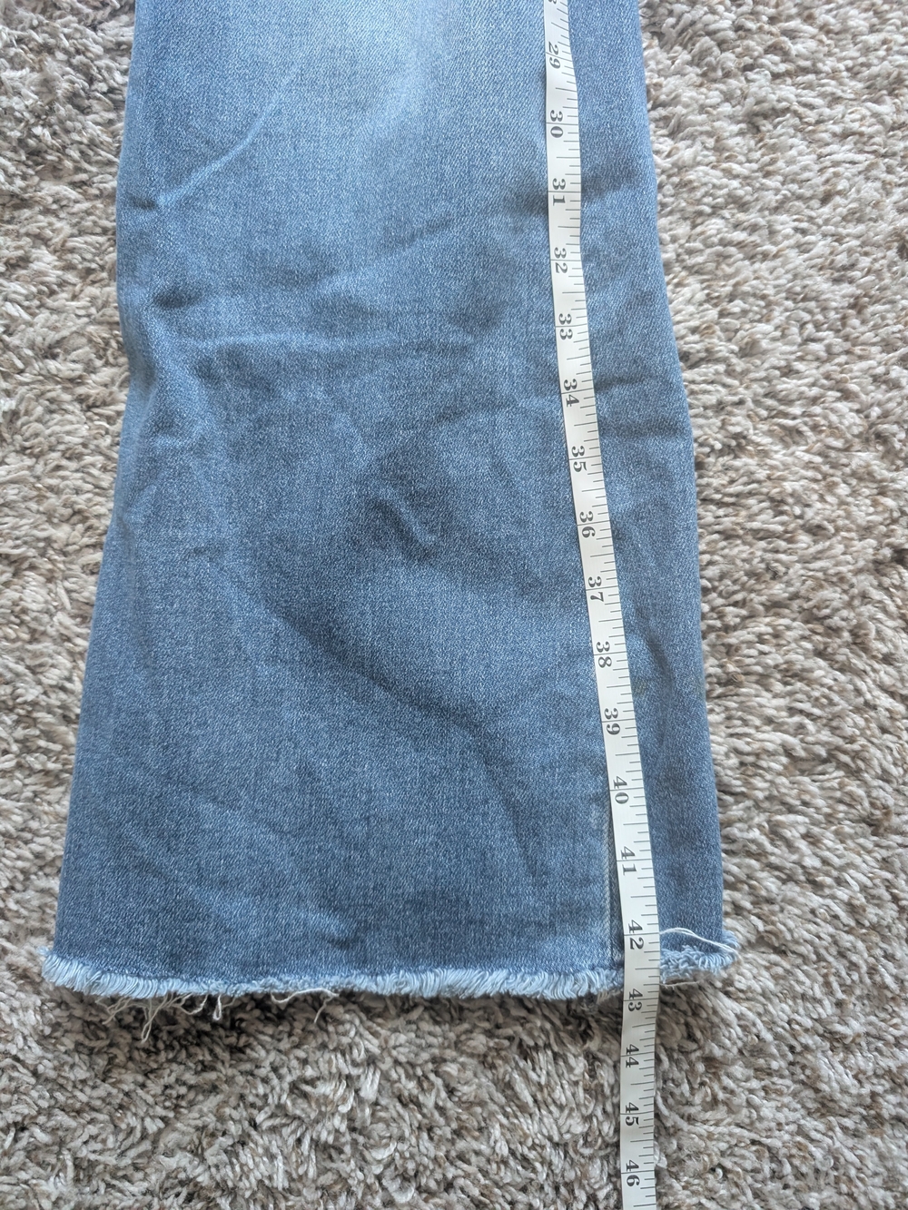 Distressed Light Blue Flare Jeans - Picture 5 of 8